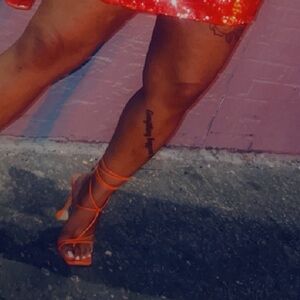 Red Strappy High Heel Sandals